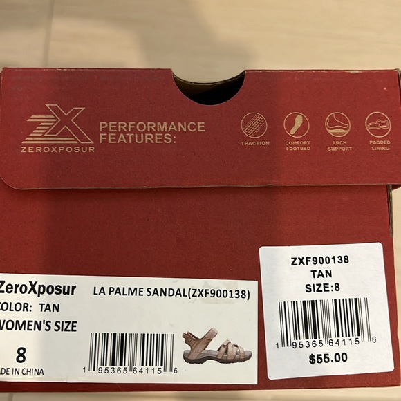 NEW in box ZeroXposur La Palme Sandal | Size 8 | Tan - Picture 5 of 7